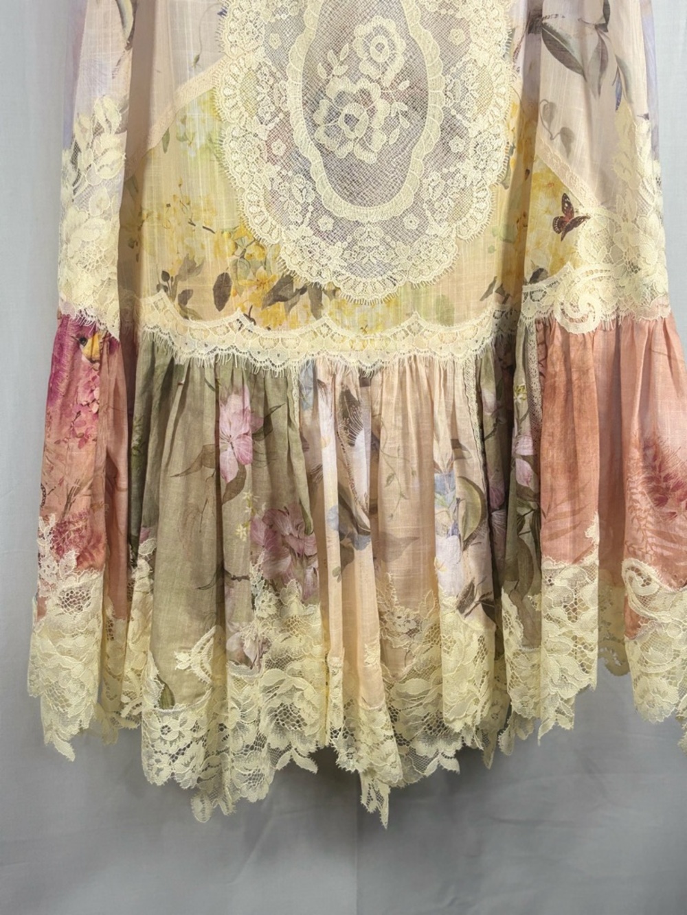 EUC ZIMMERMANN Lace Trim Ivory Tie-Shoulder Babydoll Dress / nightie Size 0 - Picture 3 of 10